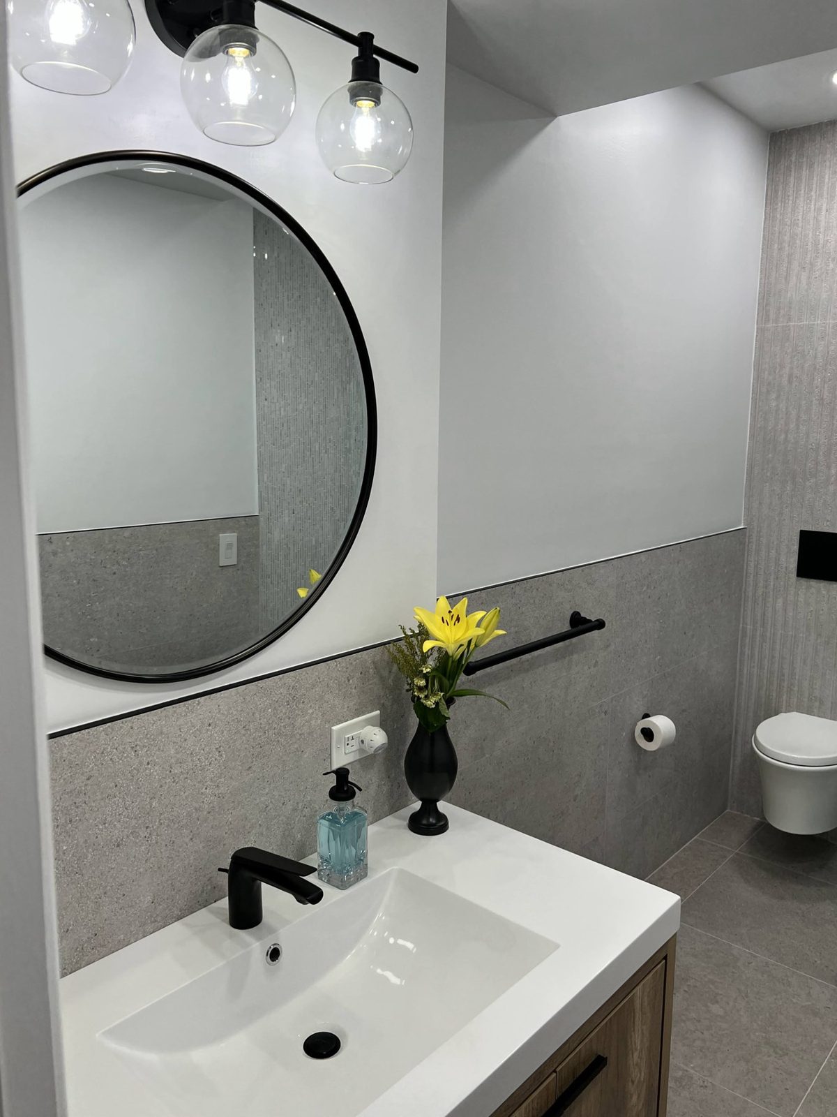 A finished DCR bathroom